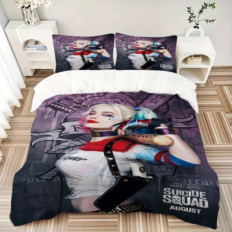 Suicide Squad Harley Quinn Print 3Pcs Bedding Setduvet Cover With 2 Bedropillowcase Home Birthday Gift