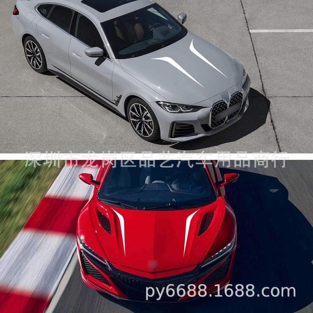 39-Inch Car Racing Sport Hood and Side Skirt Stripe Decals