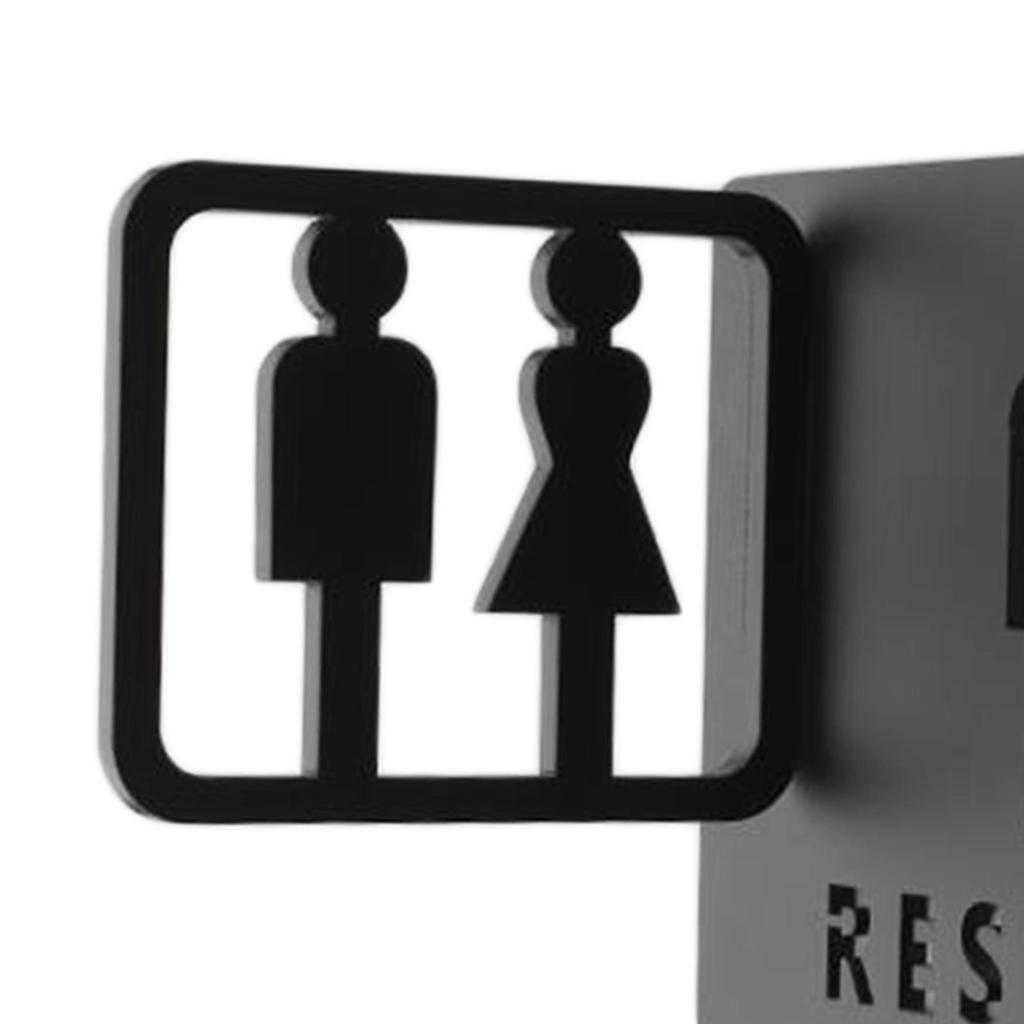 Bathroom Sign 3D Men's & Women's Reminder Indicator Pictogram Placard Toilet Symbol for