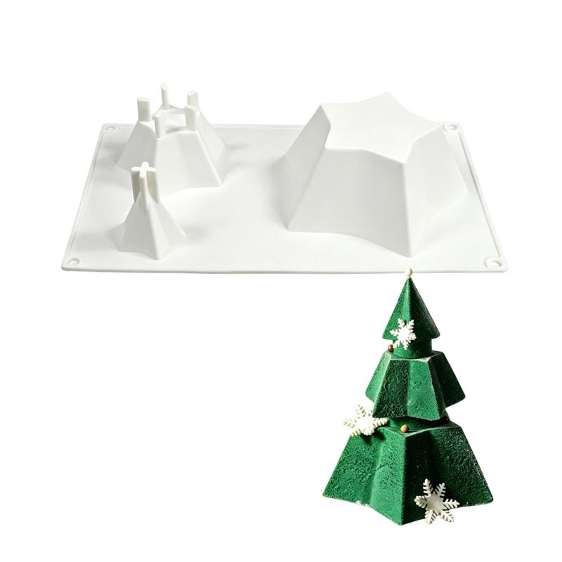 Festives Christmas Tree Shape Silicone Molds Baking Essential For Mousse Cakes Candle Making Nontoxic Easy Releases