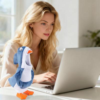 Desk Goose Outfit Plush Animal Hoodie Cow Rabbit Shark Costume Desktop Goose Clothes for 7 Inches Desk Goose Figurines