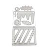 Iki Dikdörtgen Kutu Yaprak Tasarımı Desen Metal Kesme Ölür DIY Scrapbooking Kabartma Stencil Kağıt Zanaat Albümü Şablonu