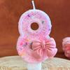 New Pink Bow Creative Birthday Cake Number Candle