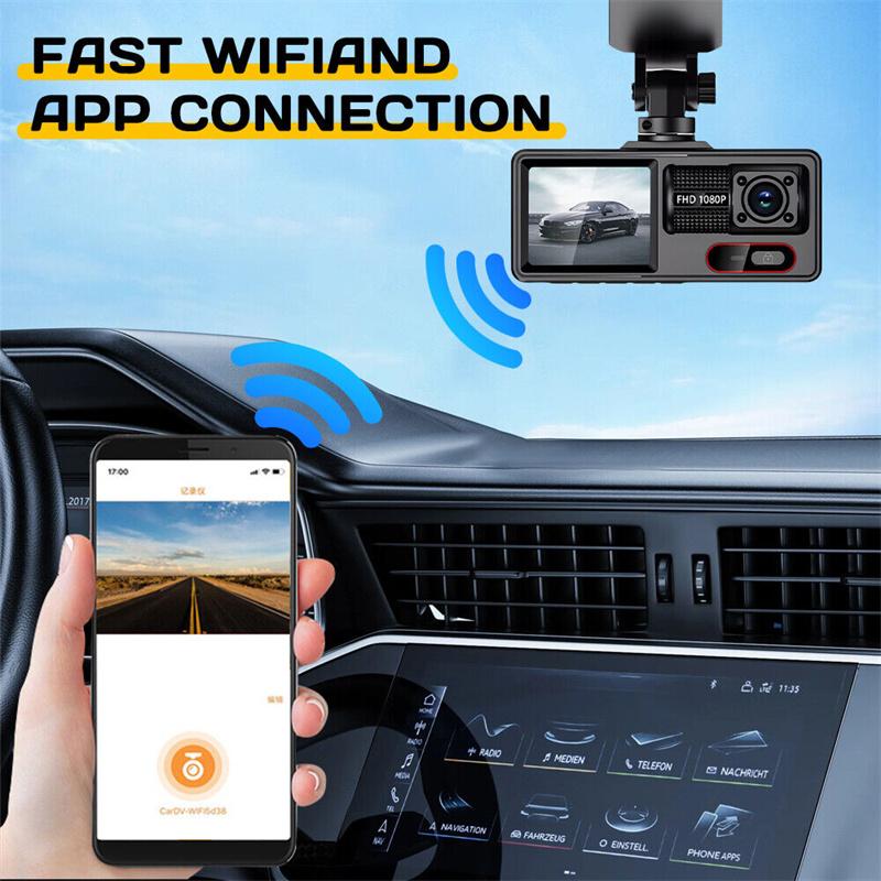 Hidden Dash Cam Wifi Hd 1080P Night Vision Car Mounted Phone Interface Parking Monitoring Recording High Resolution Video Footag