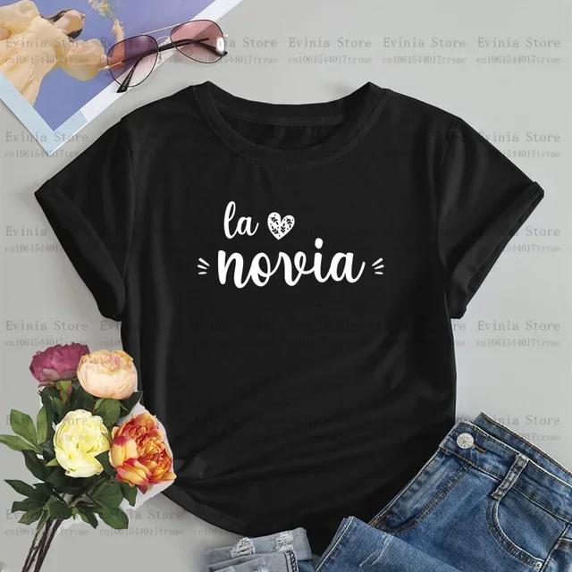 

Футболка De La Novia Latina Женская Испанская Boda Espanol Свадебная футболка Команда Невесты EVJF Девичник Одежда Девичник Футболка 4XL