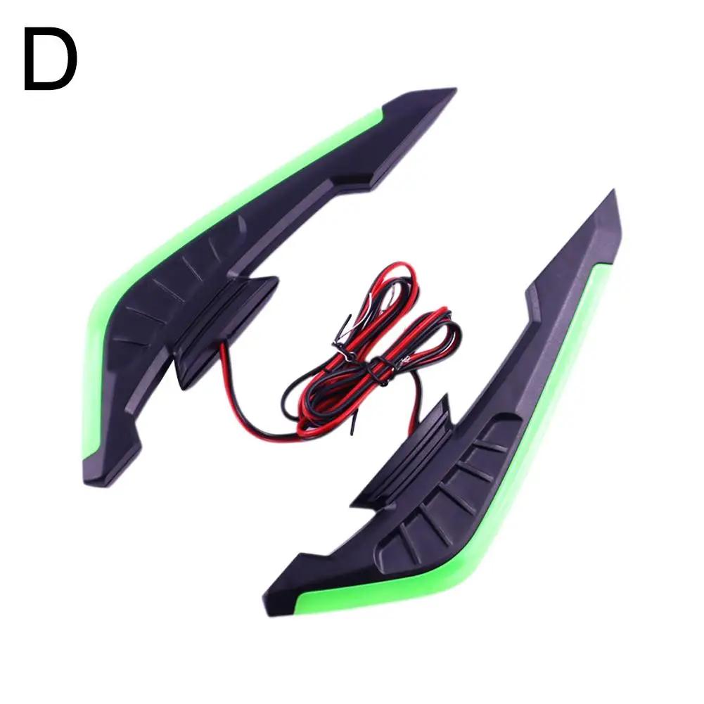 NEW Motorcycle Front Winglets 2X Stylish Aerodynamic Wing Spoiler With LED Dynamic Wing Sticker For Electric Bikes Motorcyc C7H9