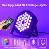RGB Stage Uplights 36 LED Par Lights 4PCS, DMX Remote Sound Control for Disco, Wedding, Birthday, Club, Christmas