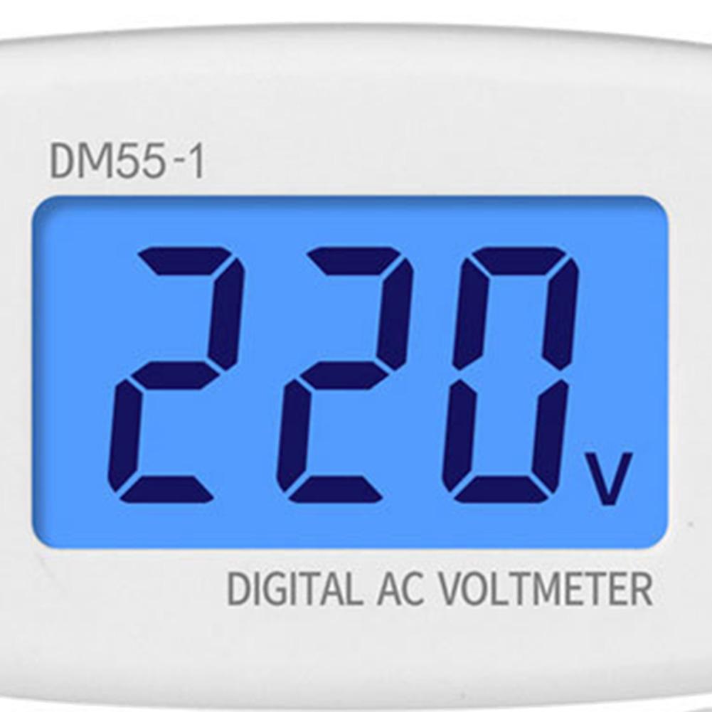 DM55-1 Portable AC 80-300V LCD Digital Voltmeter Volt Meter Socket Wall Mounted 110-220V Voltage Tester Meter Header