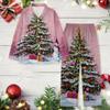 Ladies' Christmas Printed Long Sleeved Long Pants Casual Home Set