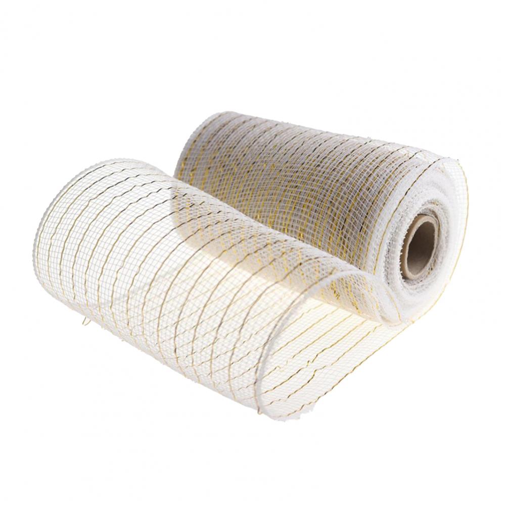 1 Roll 15*910cm Decorative Mesh Eco-friendly High Toughness Net Yarn Christmas Poly Mesh Ribbon Metallic Strips Decor For Home