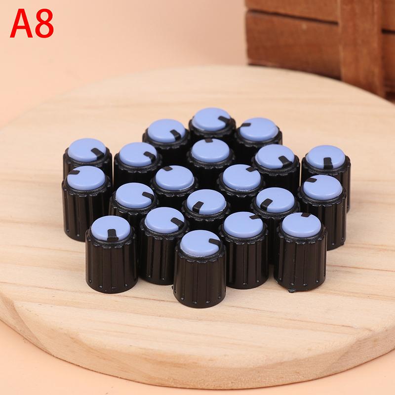 20Pcs Dual Color Knob 10X12Mm Small Volume Adjustment Hat Flower Shaft Hole 6Mm Potentiometer Volume Switch Caps Control Knob