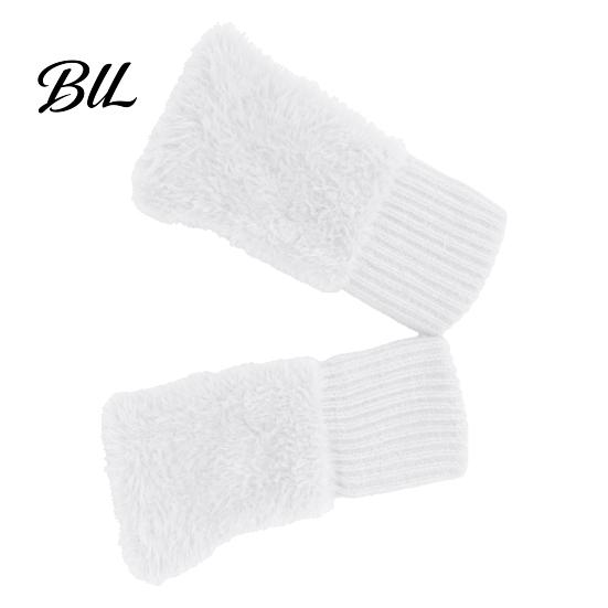 Solid Color Casual Winter Mittens 1 Pair Fingerless Gloves, Warm Half Finger Mittens, Thermal Protection Gloves for Soft Fuzzy Fleece Driving Writing
