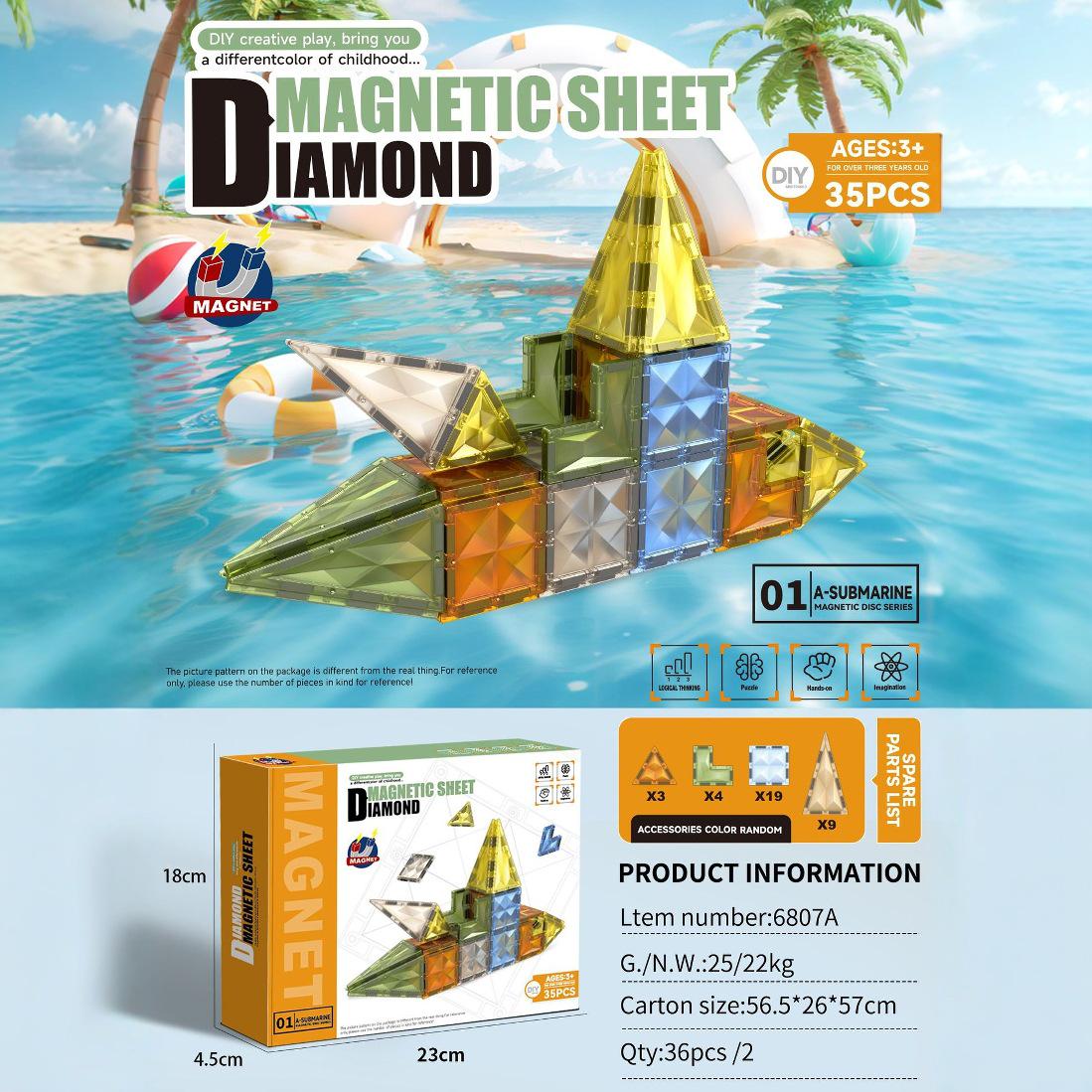 

Регулируемые магнитные алмазные блочные игрушки для детей - когнитивный конструктор для мальчиков и девочек