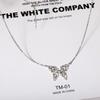 Platinum Butterfly Zircon Pendant Necklace Simple Temperament Clavicle Chain Student Forest Department Fresh