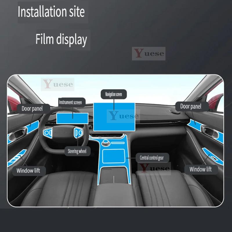For Geely Galaxy E5 Car Interior Protector Sticker Center Control Navigation Door Car Accessories TPU Transparent Film