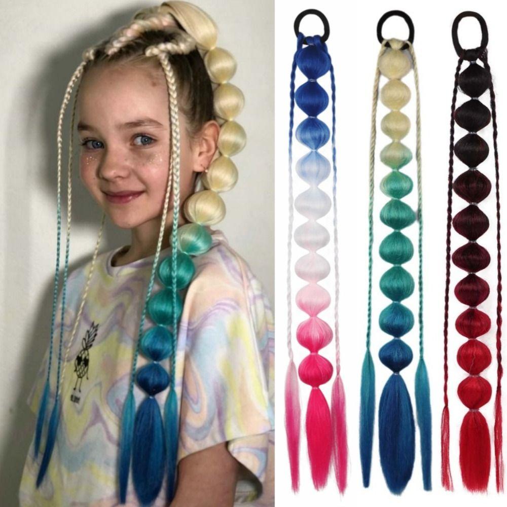 Lantern Braid Bubble Jumbo Braid Colorful Braided Ponytails Natural Twist Braid Bulk  for Women