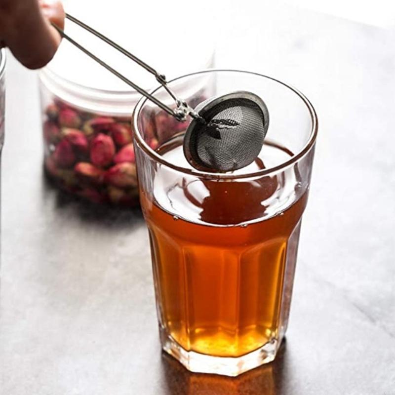 

Stainless Steels Teas Filter Ball with Handle Set Of 4 For Herb Spices Hot Drink X3UC CN
