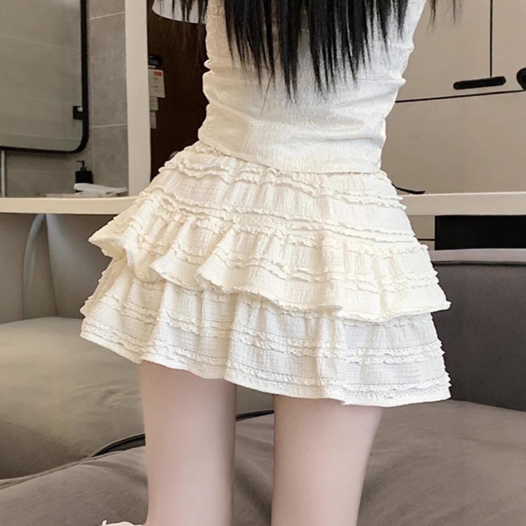 

Women s Summer White Lace High-Waist Ballet Tutu Skirt - Petite A-Line Midi S білий