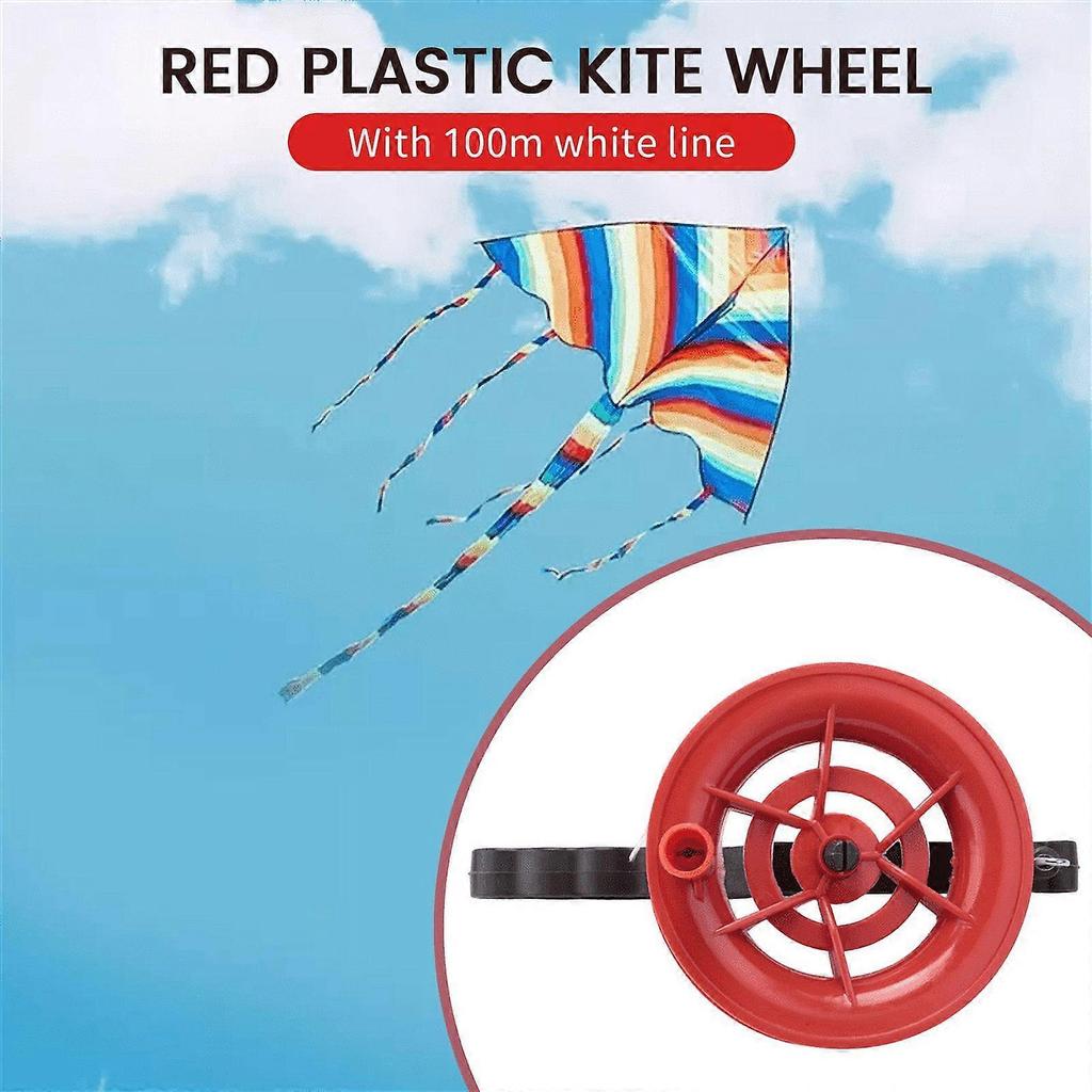 Biudunm 100M Twisted String Line Red Wheel Kite Reel Winder