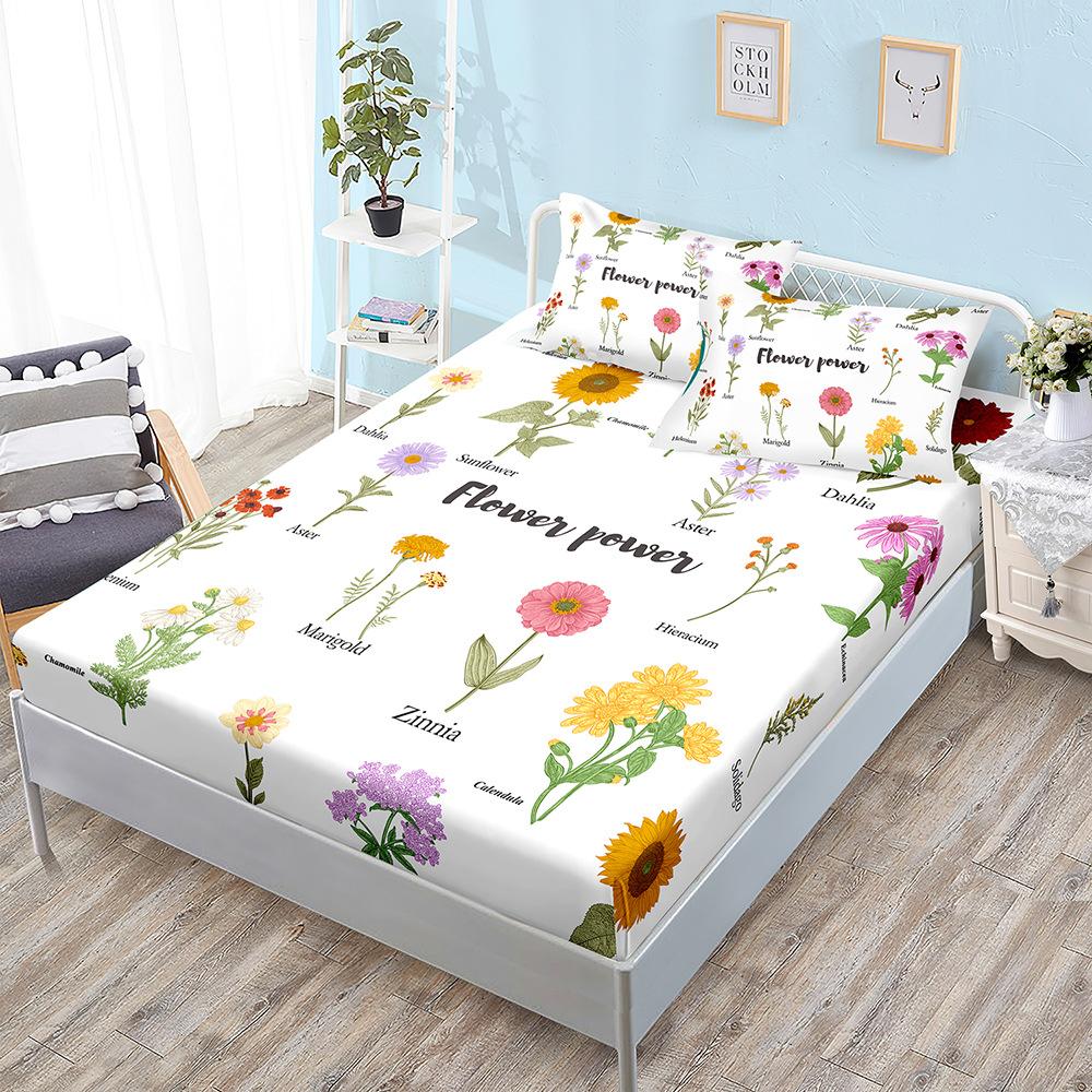 Simple Wind Dinosaur Butterfly Three-Piece Mattress, Mattress Cover Kit, Mattress Protective Cover