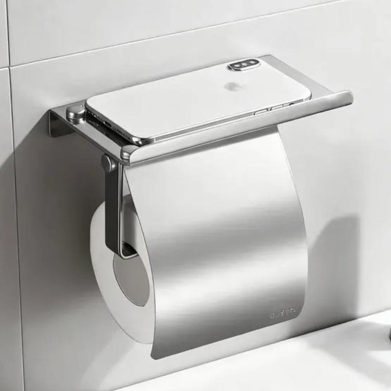 Papiertuchhalter Edelstahl Toilettenpapierhalter Badezimmerregal Toilettenzubehör Küche Wandhängend Toilettenpapierrollenhalter