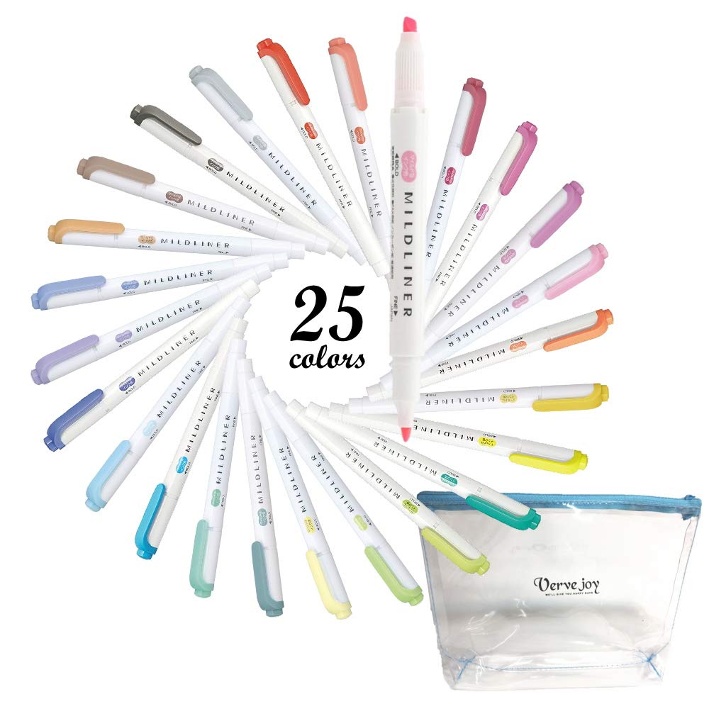 

Zebra Mildliner 25 цветов пенал пигментный хайлайтер + набор, на водной основе