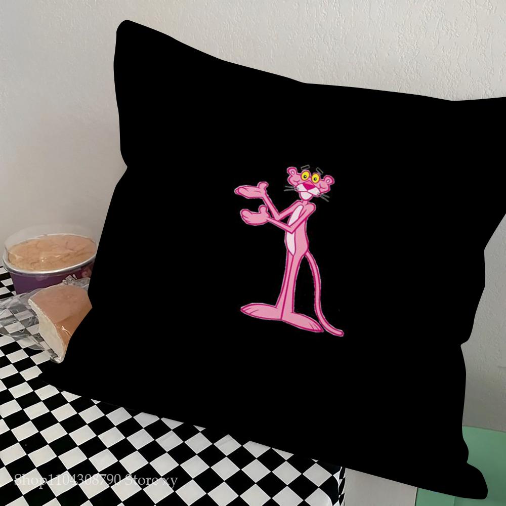 1Pc Pink Panther Pillow Case Square Pillow Bedroom Sofa Leisure Comfort Cushion Car Living Room Home Decoration