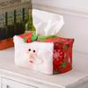 New Red Tissue Paper Box Green Paper Sets Paper Extraction Box Santa Claus Christmas Decorative Christmas Tissue Box Party