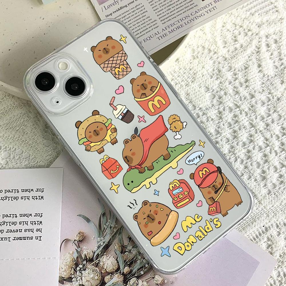 

Забавный чехол capy baraPhone для iPhone 16 15 14 13 12 11 Mini Pro Max X XR XSMax 7 8 Plus SE20 Прозрачный чехол iPhone XR тосканской красный
