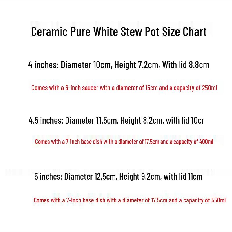 Large Ceramic White Stew Pot with Lid - Double Boiler & Soup Pot for Home and Hotel Use