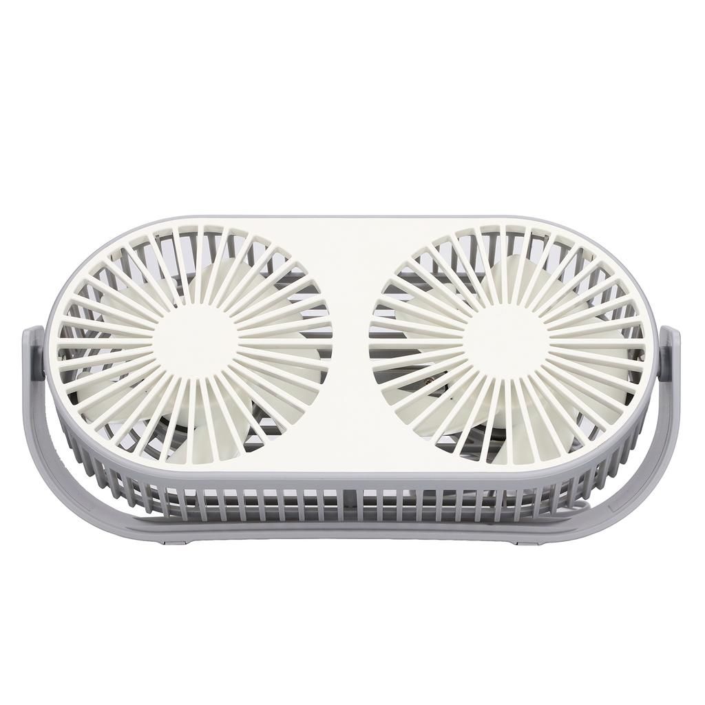 Double Fan 360° Rotation USB Charging Double  Fan Low Noise Grid Design Mini Desk Fan USB Desk F