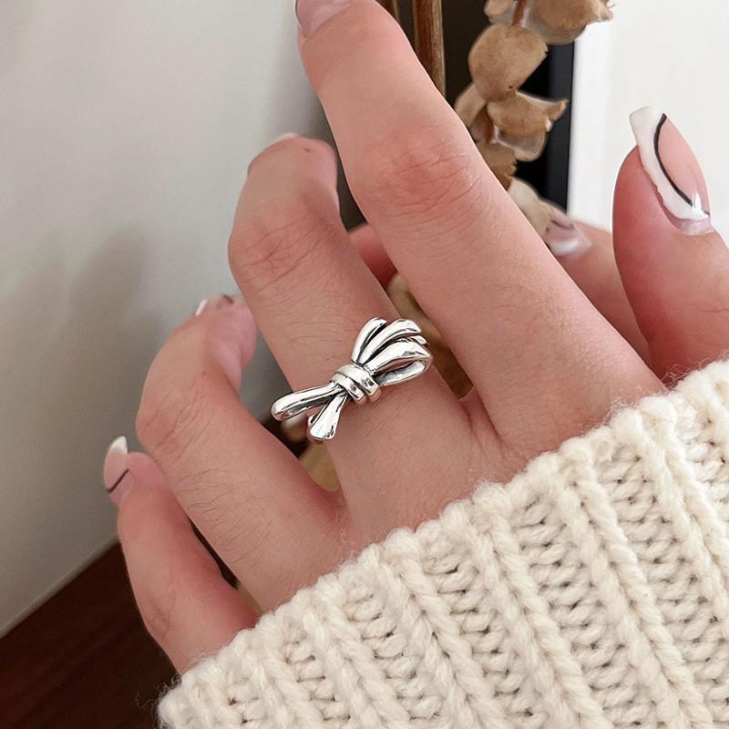 Adjustable Heart Ring: Women's 925 Sterling Silver, Retro Minimalist Style, Index Finger Fashion