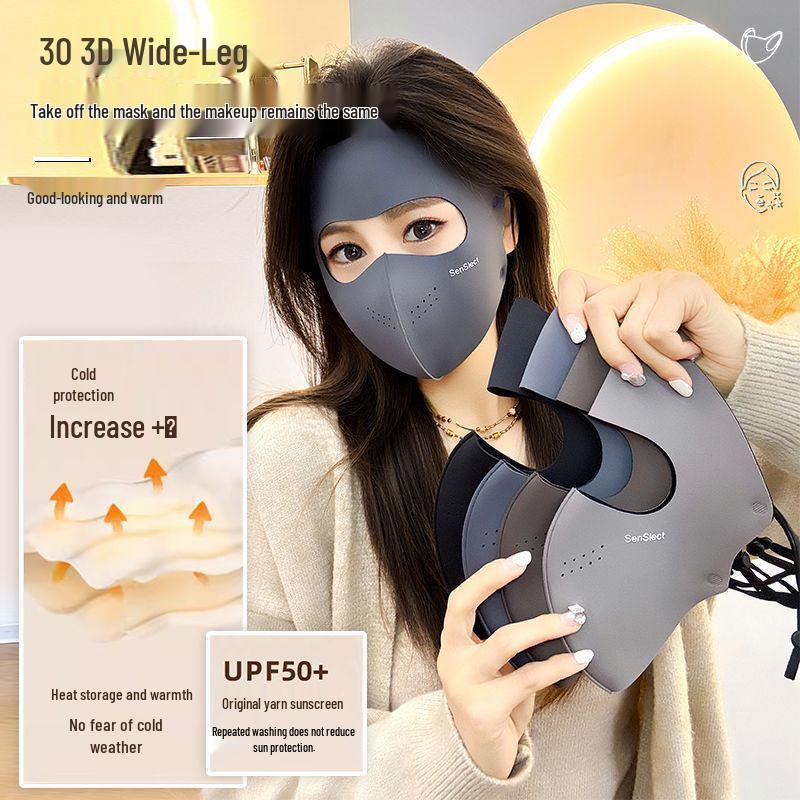 Ladies' Full Face Windproof Winter Mask - Warm & Cold-Proof for Cycling