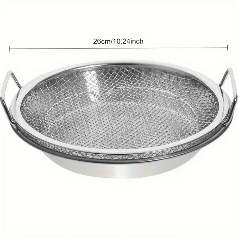 Stainless Steel Circular Food Filter, Sieve, Basket, Easy To Clean In Home Kitchen, Long-lasting Drainage, Compatible with Fryin