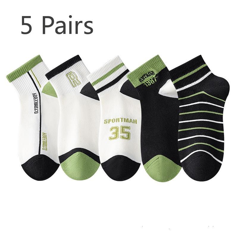 

5 пар мужских летних тонких хлопковых впитывающих пот дезодорирующих дышащих спортивных носков 5 Pairs