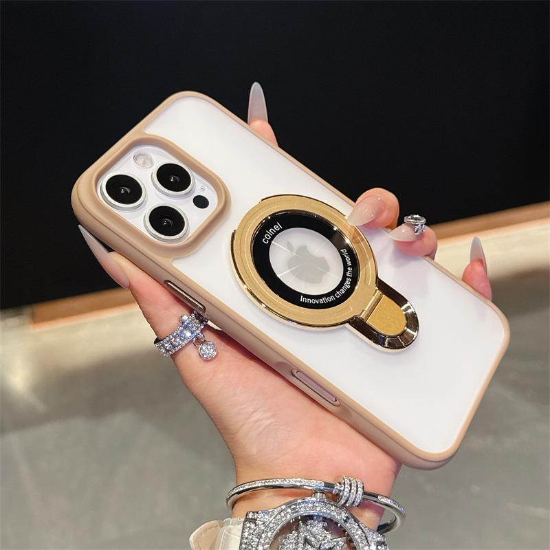 Applicable To Apple 16 ProMax Skin sensitive Magnetic Suction Bracket Mobile Phone Case IPhone 15 Advanced Matte Anti Fall Protection Case