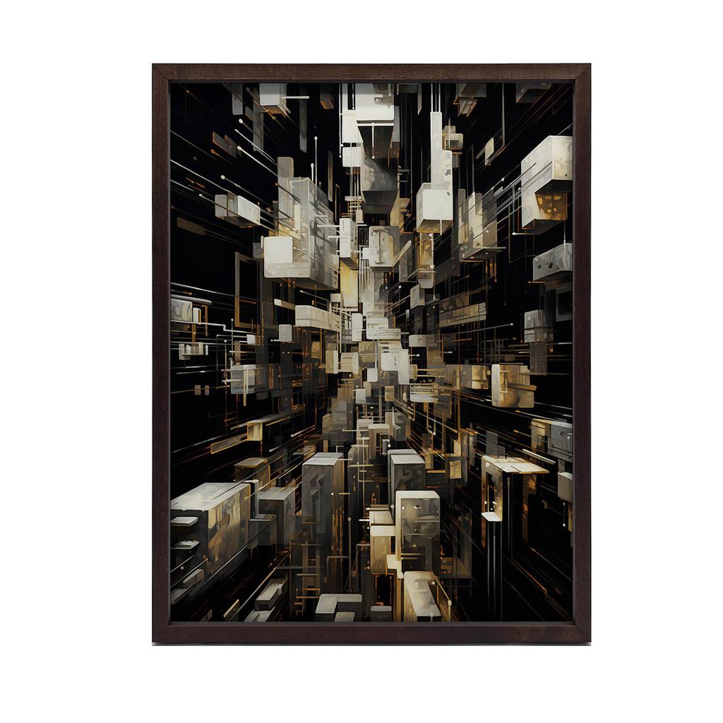 Złoty Labirynt Złoty Labirynt, 50X70 Cm, Rama Drewniana Ciemny Brąz, Papier Matowy 230 Gsm