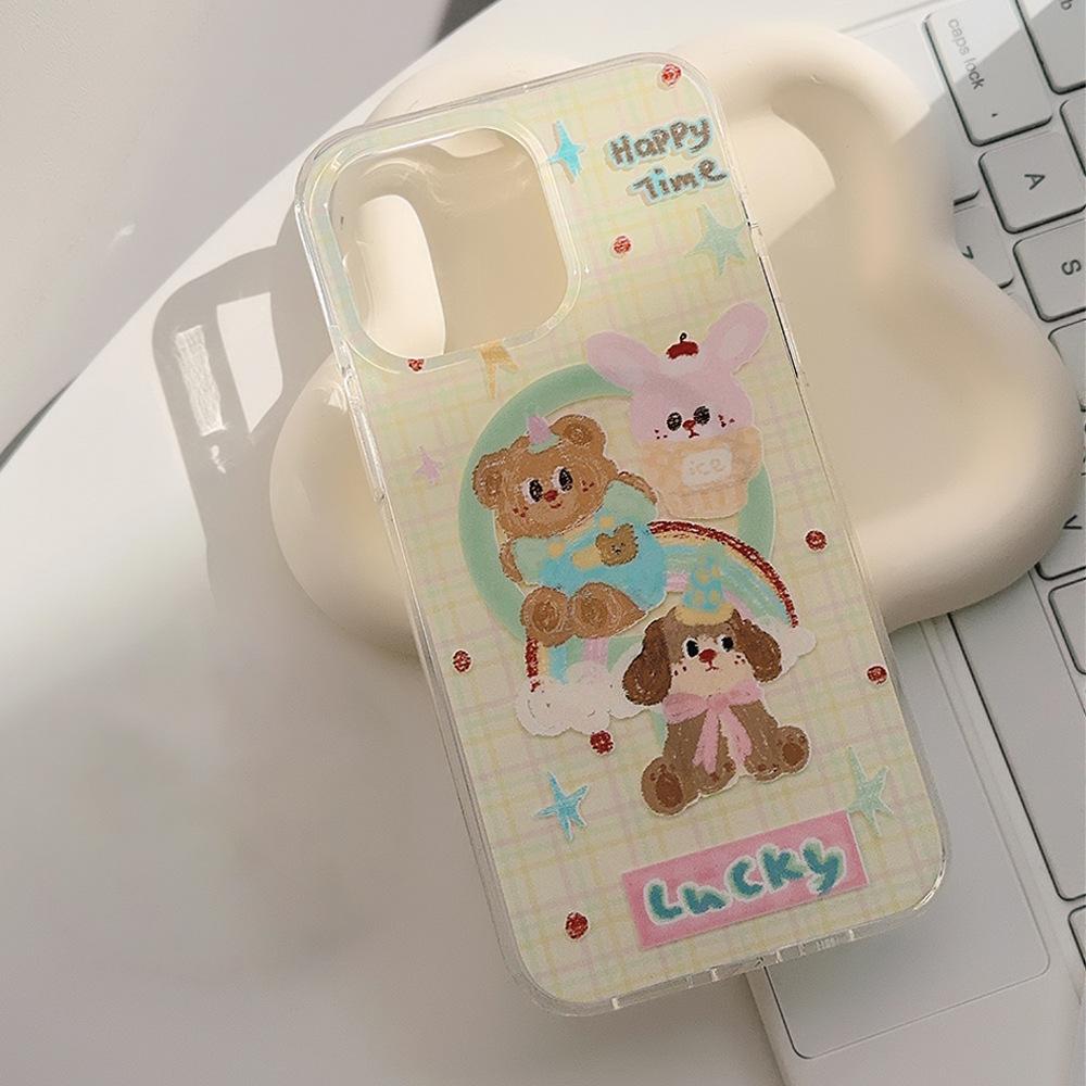 

Двухслойный чехол для мобильного телефона Iphone16promax Цветной полосатый пес 15 Apple 13 Подходит для 14 Магнитный кронштейн 12pro max(6.7)