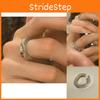 Stylish 925 Sterling Silver Geometric Ring Chic Korean Fashion Adjustable Design For Women