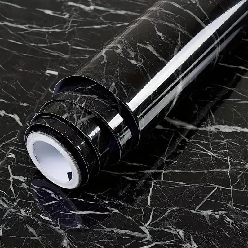 Marble-Look Peel & Stick Wallpaper - Durable, Waterproof, & Easy to Remove - Perfect for DIY Room and Furniture Makeovers in Liv