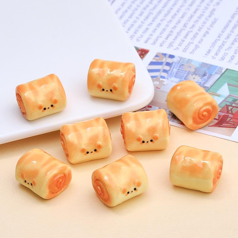 Resin DIY Cartoon Hairpin & Shoe Charm: Cute Dog Bread Roll Jewelry Decor.