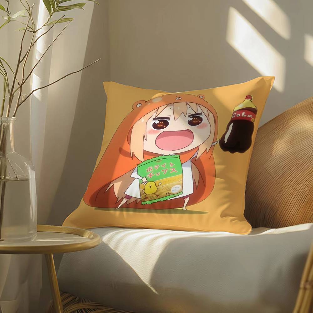 Funny Cute Anime Himouto! Umaru-chan-H Pillow Case Silky Elegant Comfort Sofa Bed  Invisible Zipper Beach Pillowcase