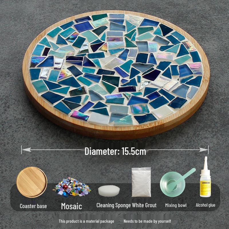 Handmade Glass Mosaic Cup Mat Pixel Puzzle DIY Kit - Educational Toy