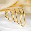 European & American Fashion Geometric Ear Cuff with Copper Curved Exaggerated Large Hoop Earrings