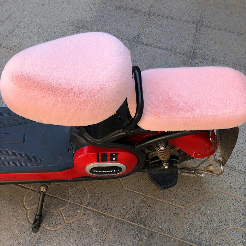 Plush Electric Bicycle Seat Cushion Cover Motorcycle Saddle Soft Seat Covers Cycling Cushion Saddle Comfortable Winter Pad