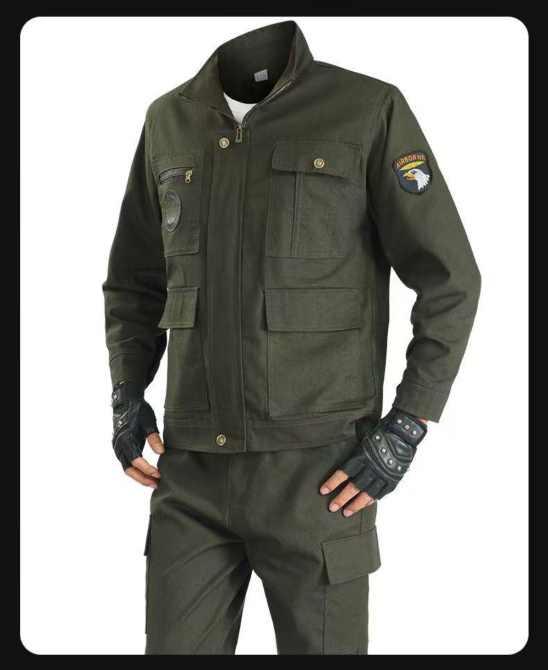 Spring & Autumn Men's Workwear Set: Anti-Scald, Wear & Dirt Resistant for Welding, Auto Repair, and Construction
