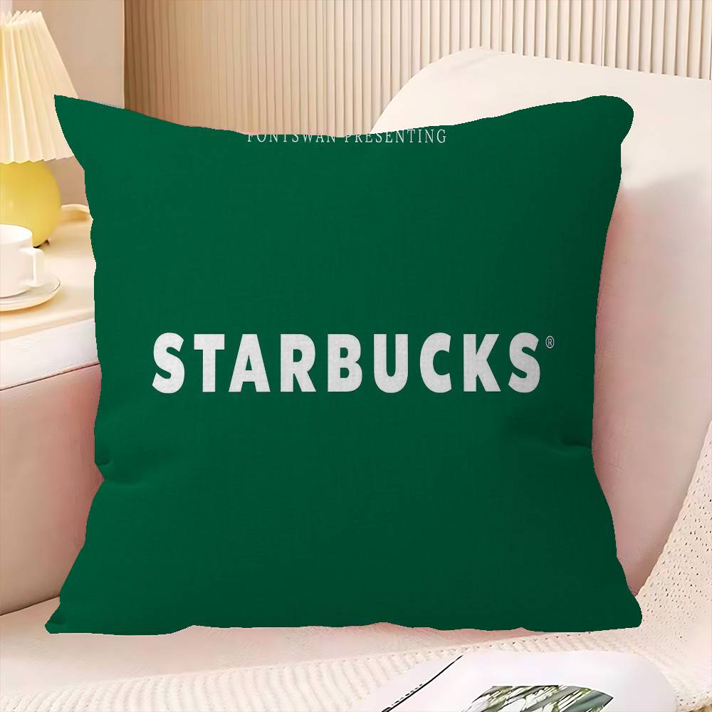 Cool S-Starbucks LOGO Cushion Cover Car Throw Pillow Case For Sofa Car Christmas Gift 40x40cm 45x45cm