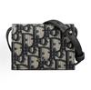 Geantă Crossbody din Pânză cu Monogramă Clasică Brodată Oblic Card Holder Portofel Mini Genți Femei Albastru Denim 2ESBC262YSE-H05E