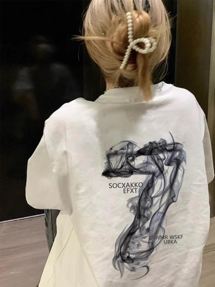 Women's Oversized White Cotton T-Shirt - Summer 2025 Casual Style