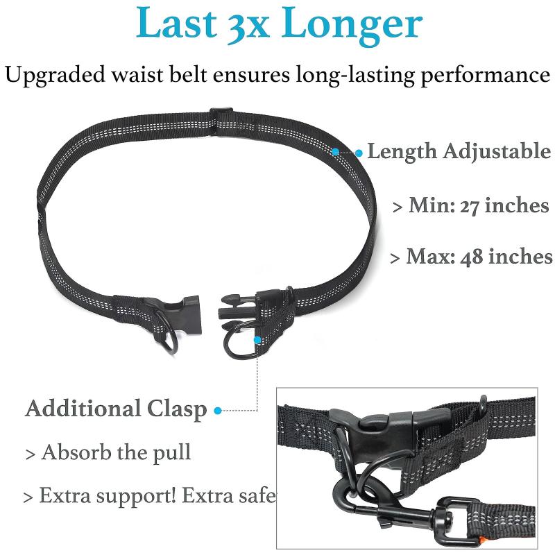 Hand Free Dog Leash For Pet Walking Running Jogging Adjustable Dog Leash Waist Belt Chest Strap Traction Rope Dog Accessories